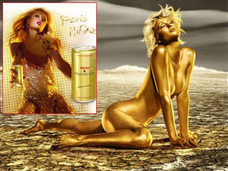 Paris Hilton in gold